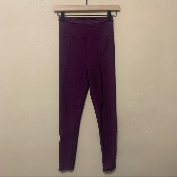 For Love & Lemons Seamed Rib Legging Size Small Plum Purple - Picture 4 of 12